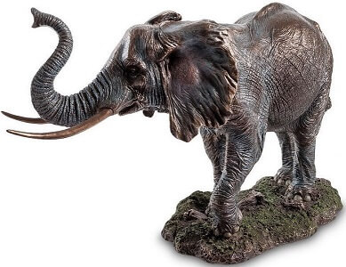 realistisk bronzefigur af elefant